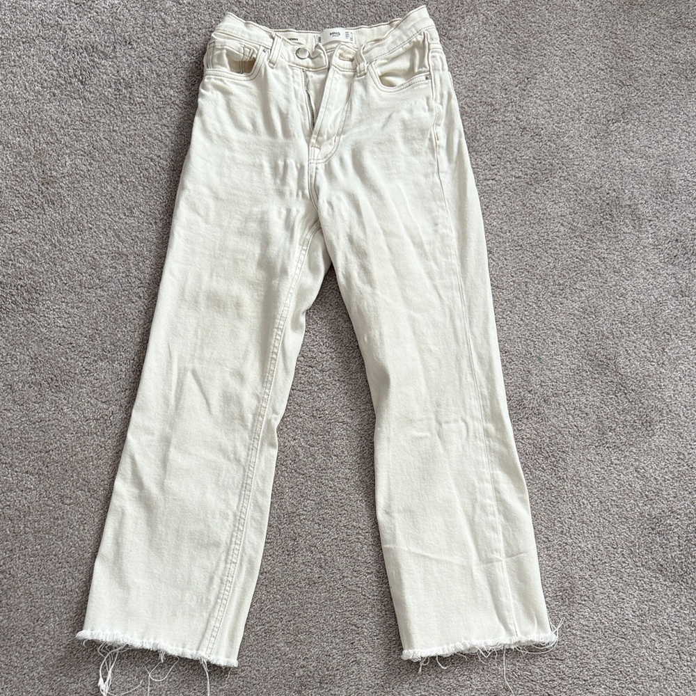 MNG Straight Leg Cream Jeans